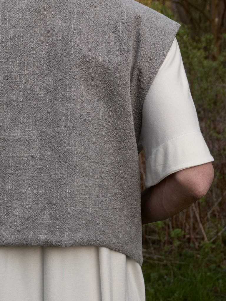 Project Magata men natural dyed summer cotton vest grey